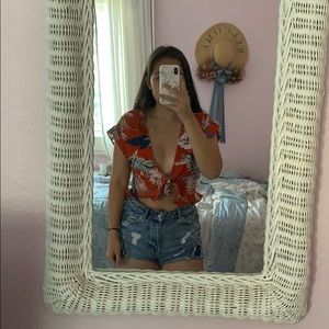 lulu’s floral tie front top